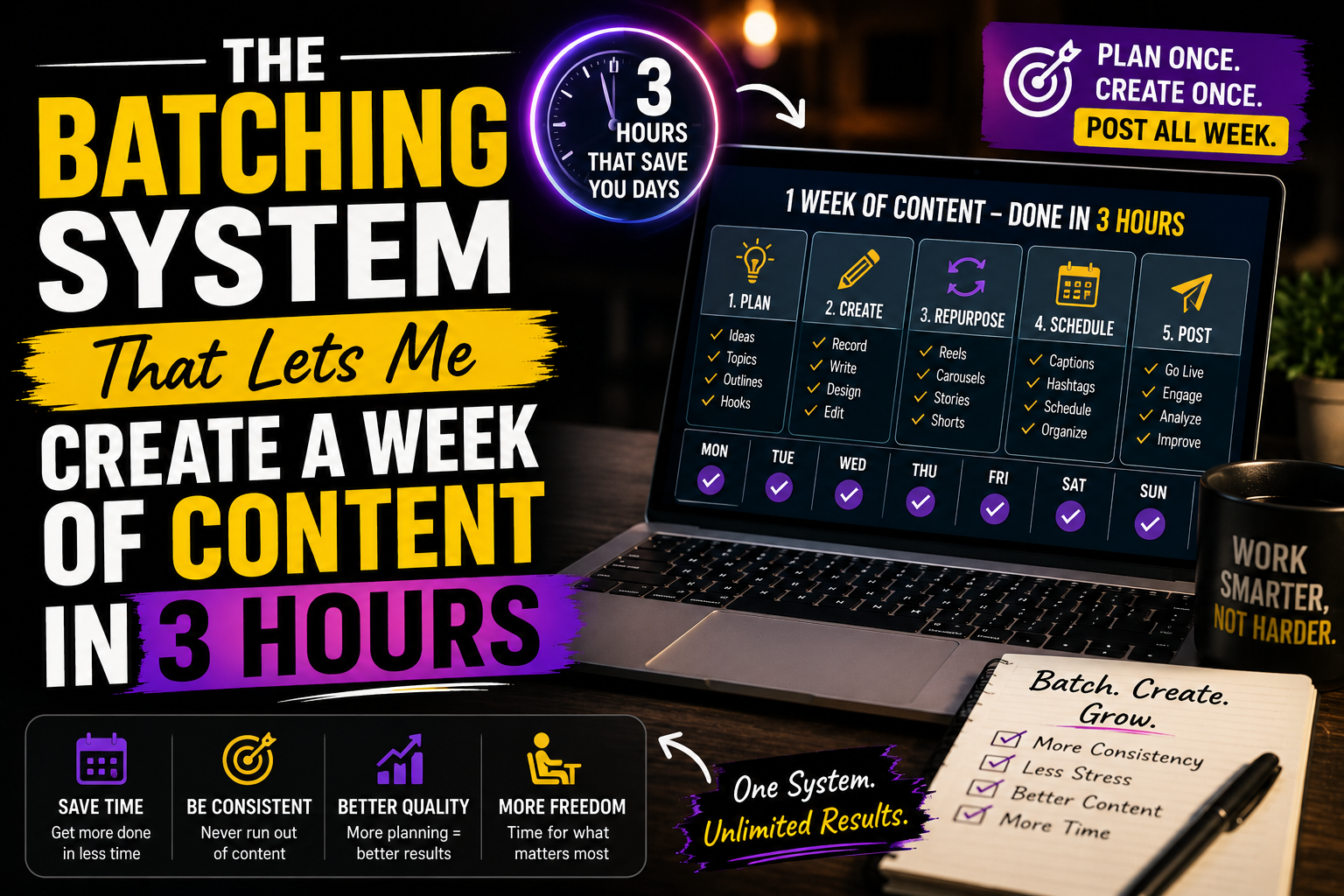 The Batching System That Lets Me Create a Week of Content in 3 Hours