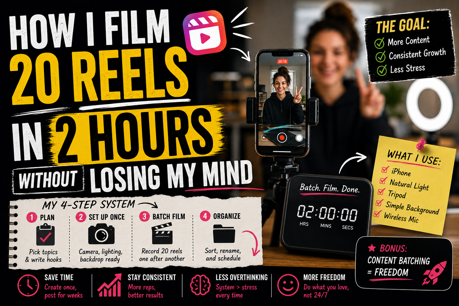 How I Film 20 Reels in 2 Hours Without Losing My Mind